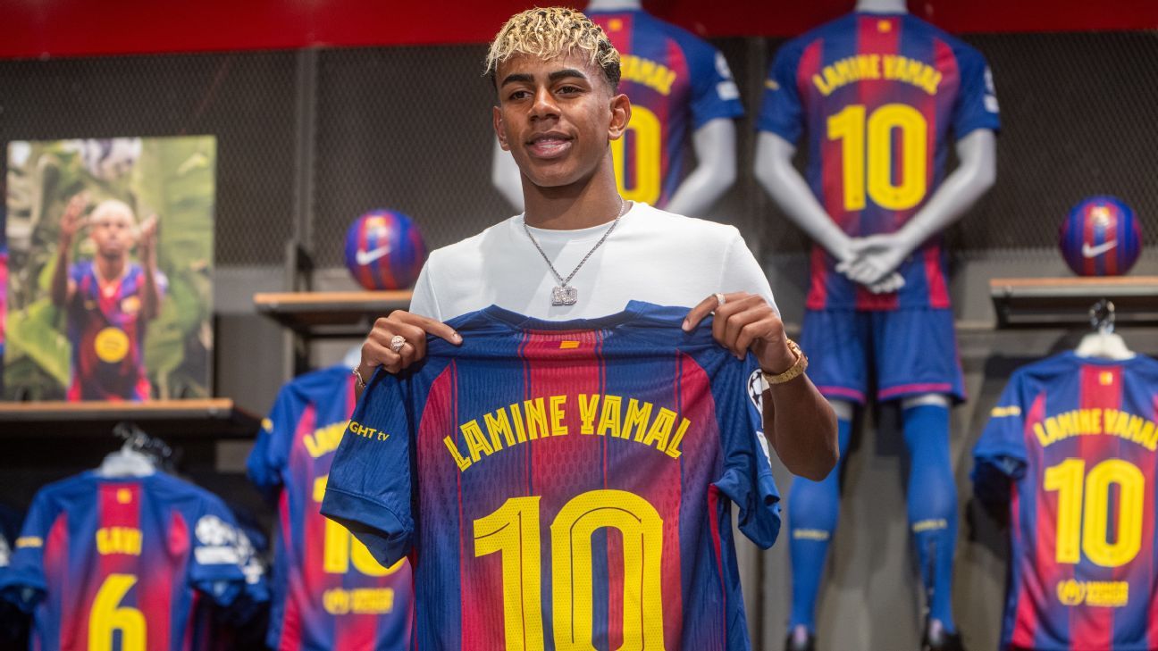 Yamal a dat iconicul Barça nr. 10 Jersey